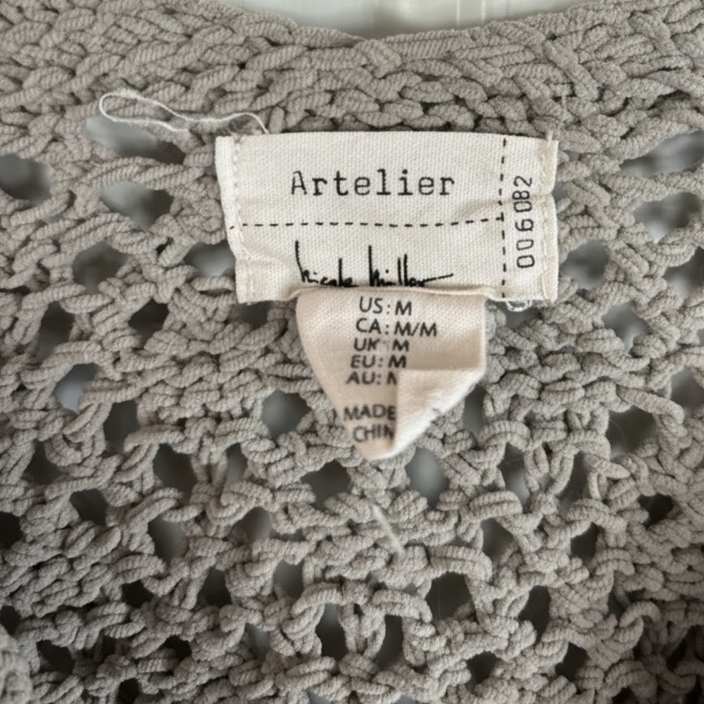 Nicole Miller Artelier chunky Knit Cardigan in Sage Size M - Picture 2 of 5
